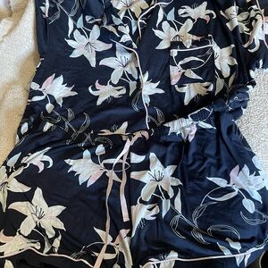 Elegant Black Floral Pajama Set